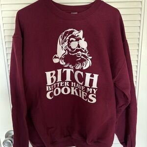 Santa funny graphic sweatshirt Large